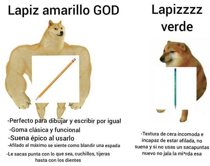 Lapicero amarillo GOD - meme