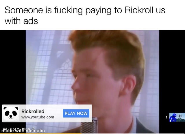 Rickrolled - meme