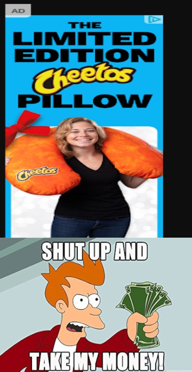 The Limited Edition Cheetos Pillow - meme