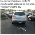 Chalk Parking Lines Save The Day