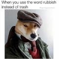 When you use the word rubbish instead of trash