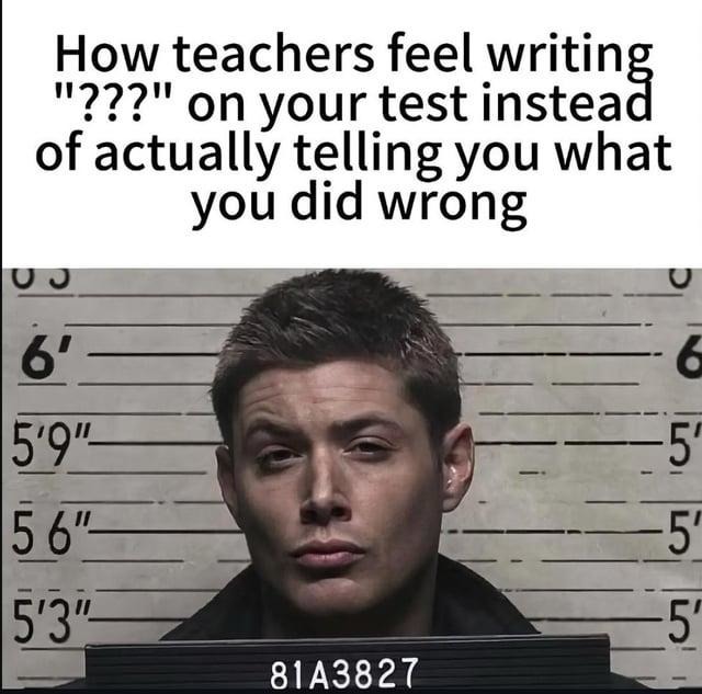 Teachers marking tests like it’s a cryptic crossword - meme