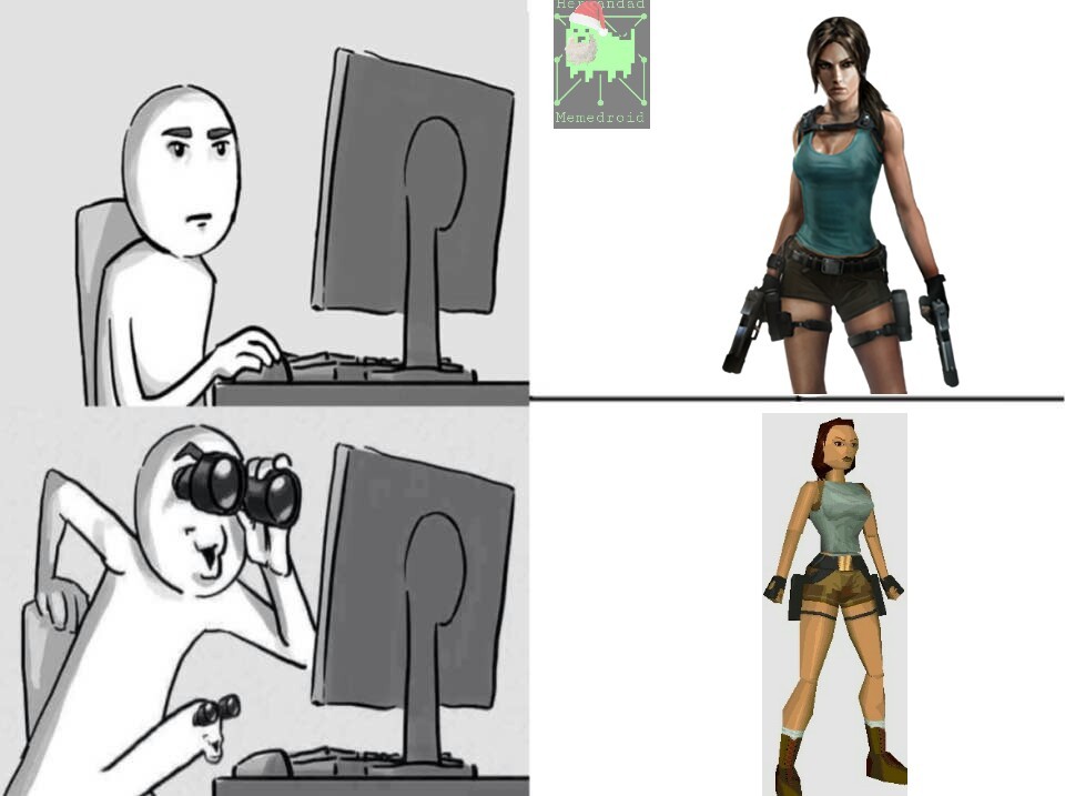 La clásica lara croft - meme