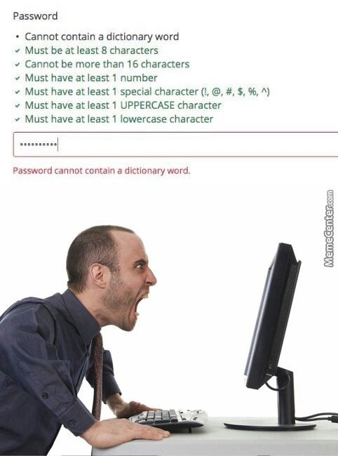 Password thse days - meme