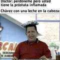Chávez con una leche en la cabeza: