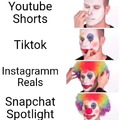 Snapchat spotlight clown meme