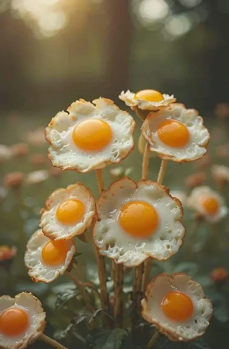 Fried eggs flower - meme