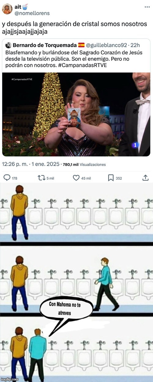 Meme noticia de Lalachus con la vacacristo