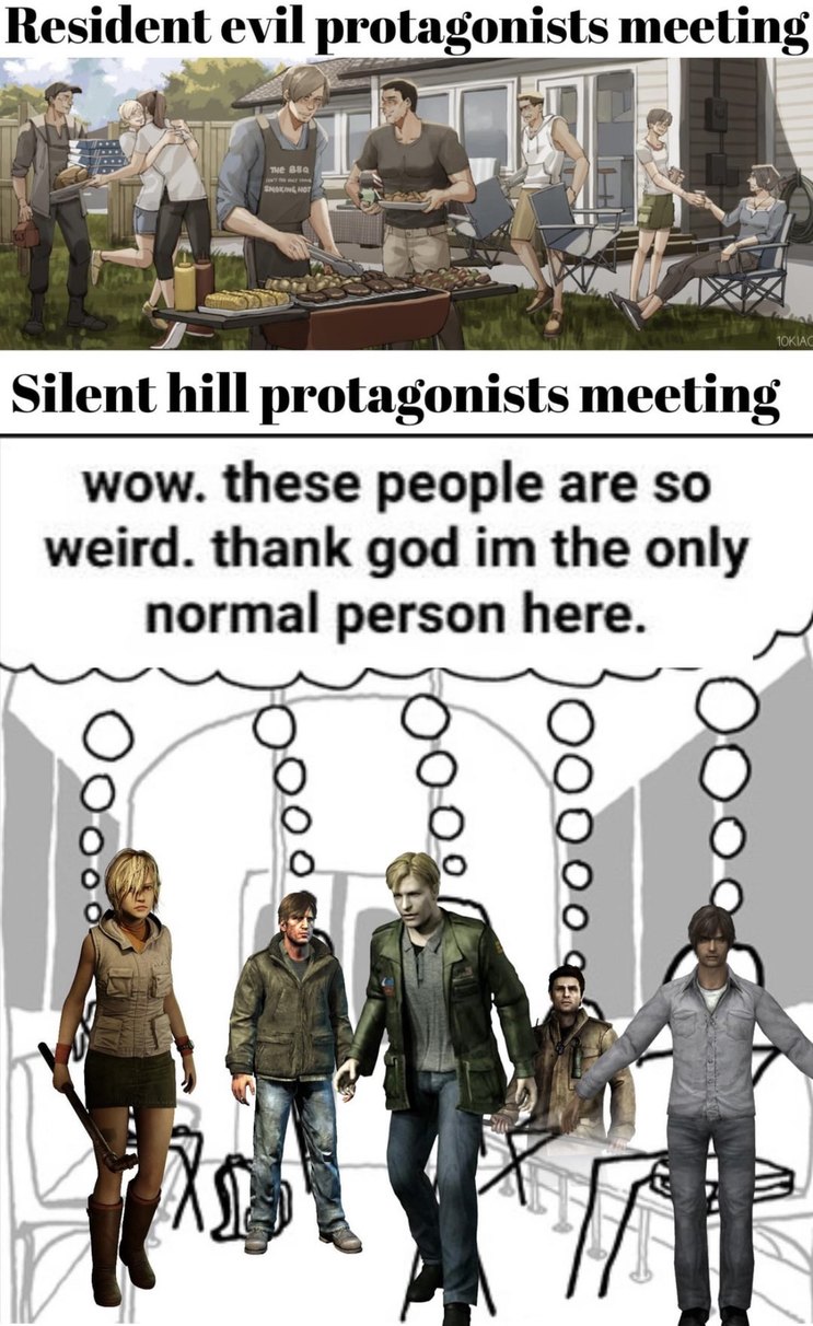Imagine being the weird one in Silent Hill - meme