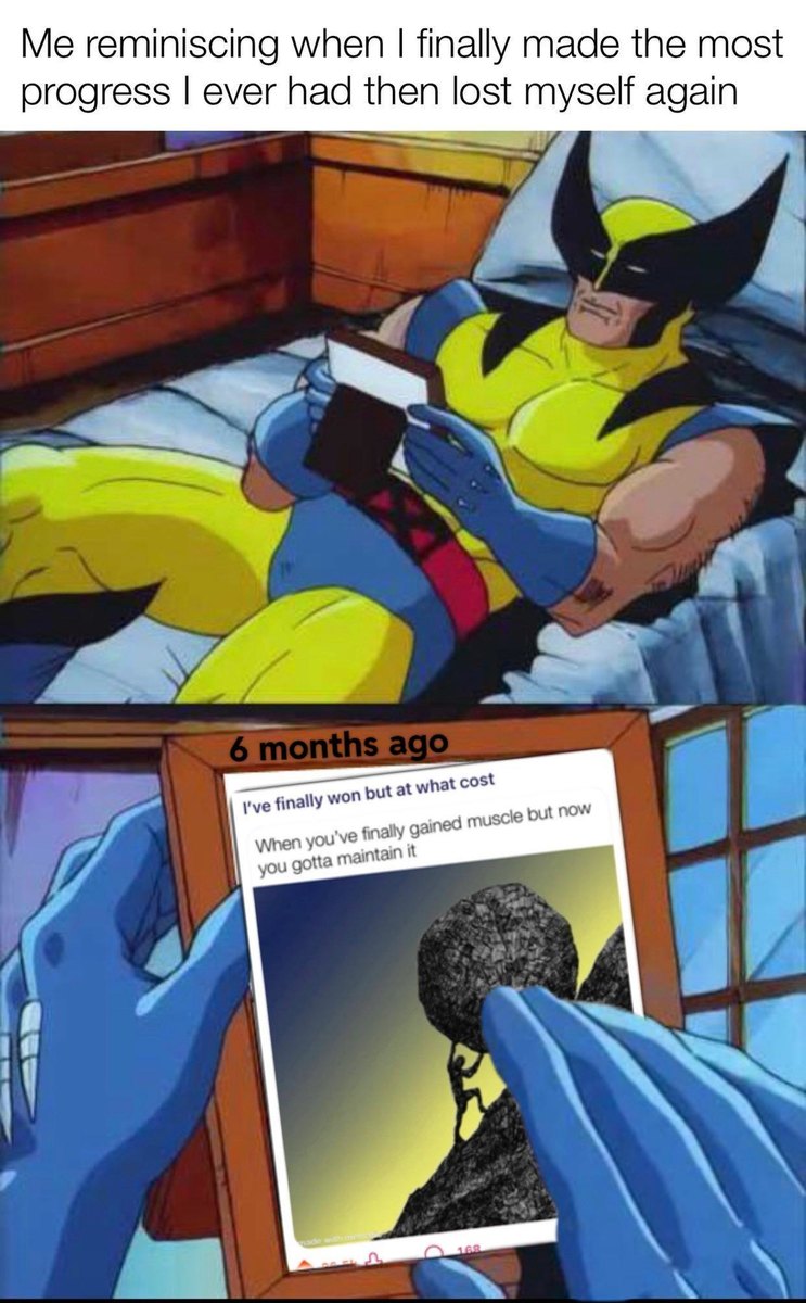 Got fit, lost myself, then got fit again and now I’m tired - meme