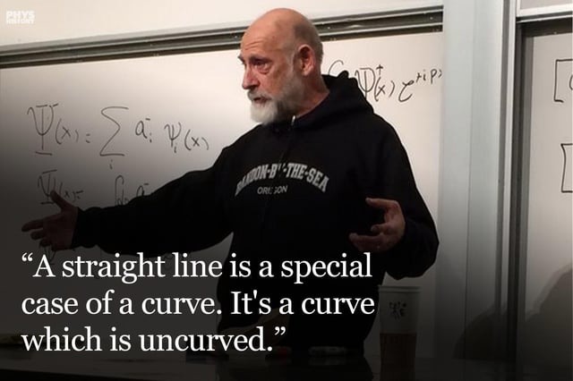 A straight line is a curve - meme