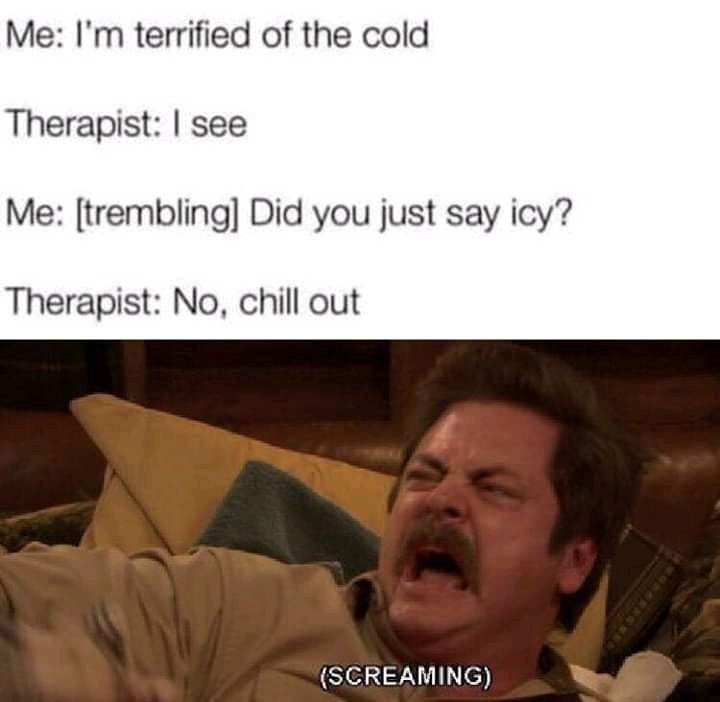 This therapist is cold!!! - meme