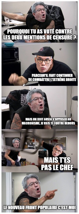 Budget 2025 : Deux motions de censure LFI rejetées à cause de la "trahison" du PS... Ca sent pas bon chez les gauchiasse ... - meme