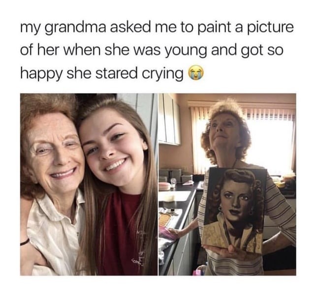 granddaughter and grandma - meme