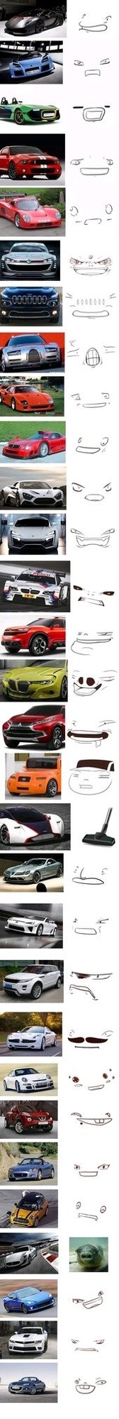 autos con caras - meme