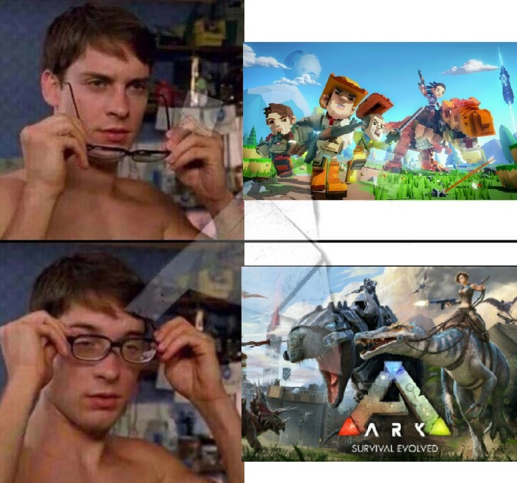 Minecraft + Ark = Pixark - meme