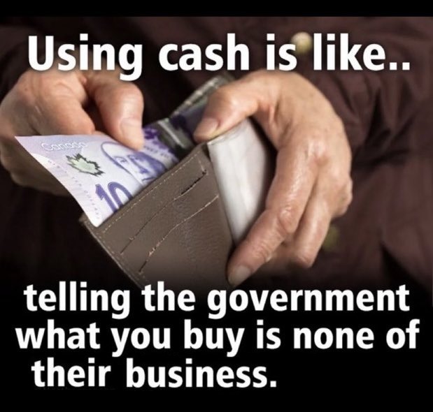 By using cash you are saying no to CBDC - meme