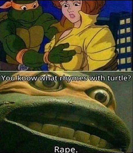 teanage mutant raping turtles - meme