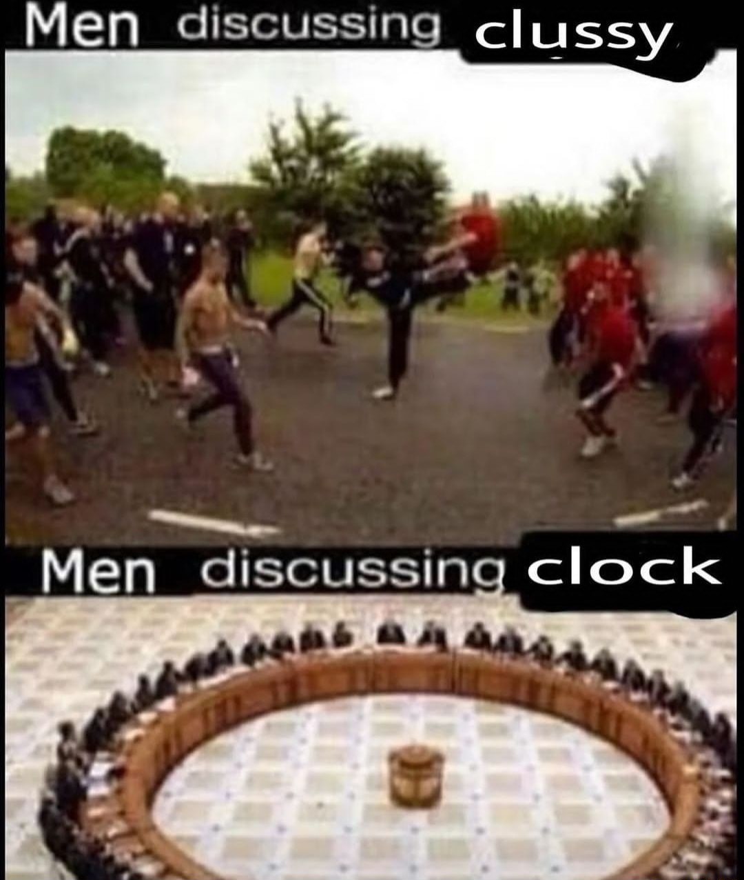 Clussy and clock - meme