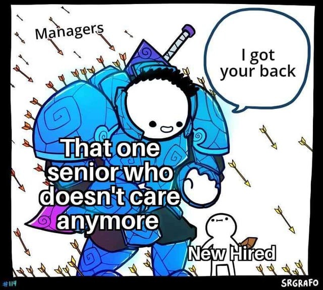 Wholesome senior workers - meme