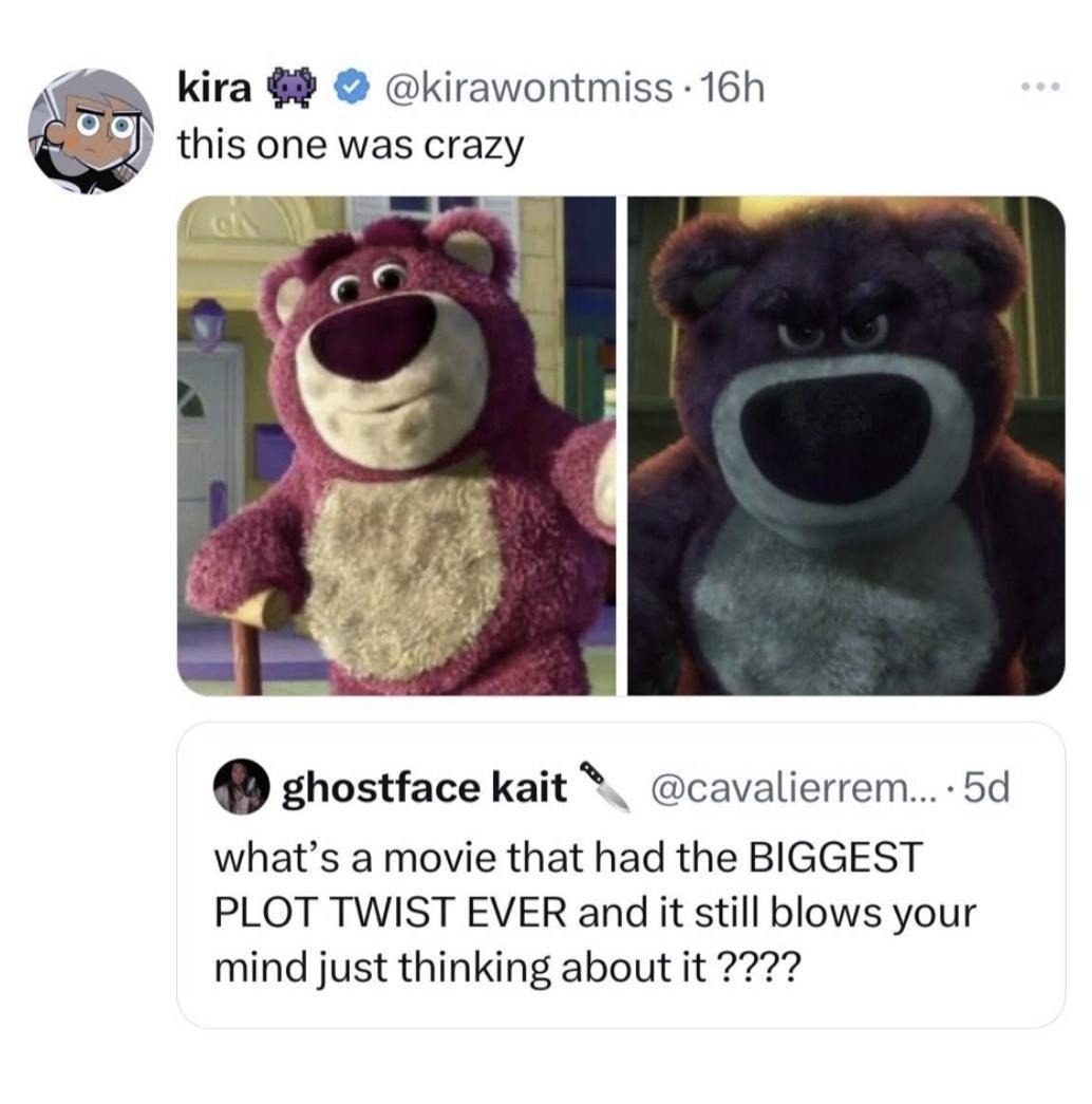 this movie plot twist still lives rent free in my head - meme