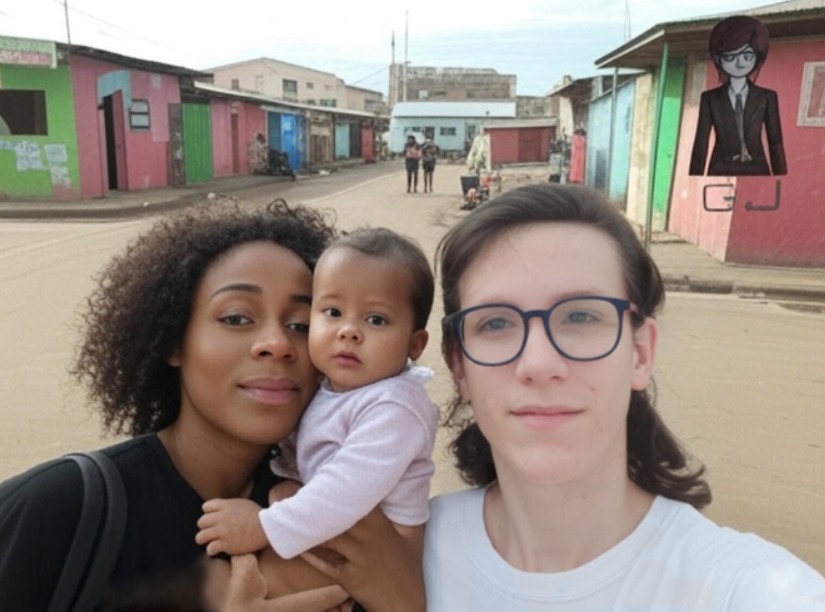 Gunter - Junior con su familia nueva familia en Africa: - meme