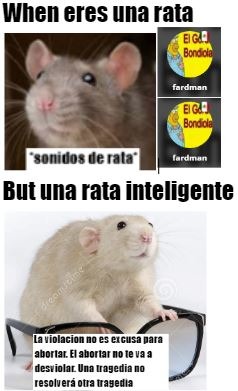 No encontre otra imagen de una rata con lentes - meme