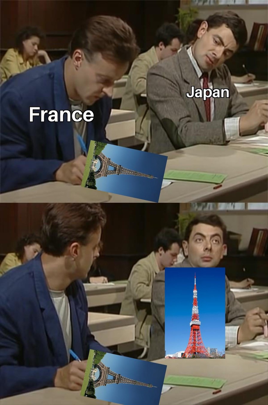 Japón copiando a Francia - meme