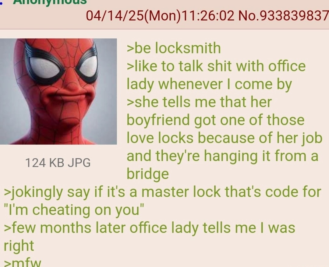 Locksmith drops a cheating joke. Months later, it hits different - meme