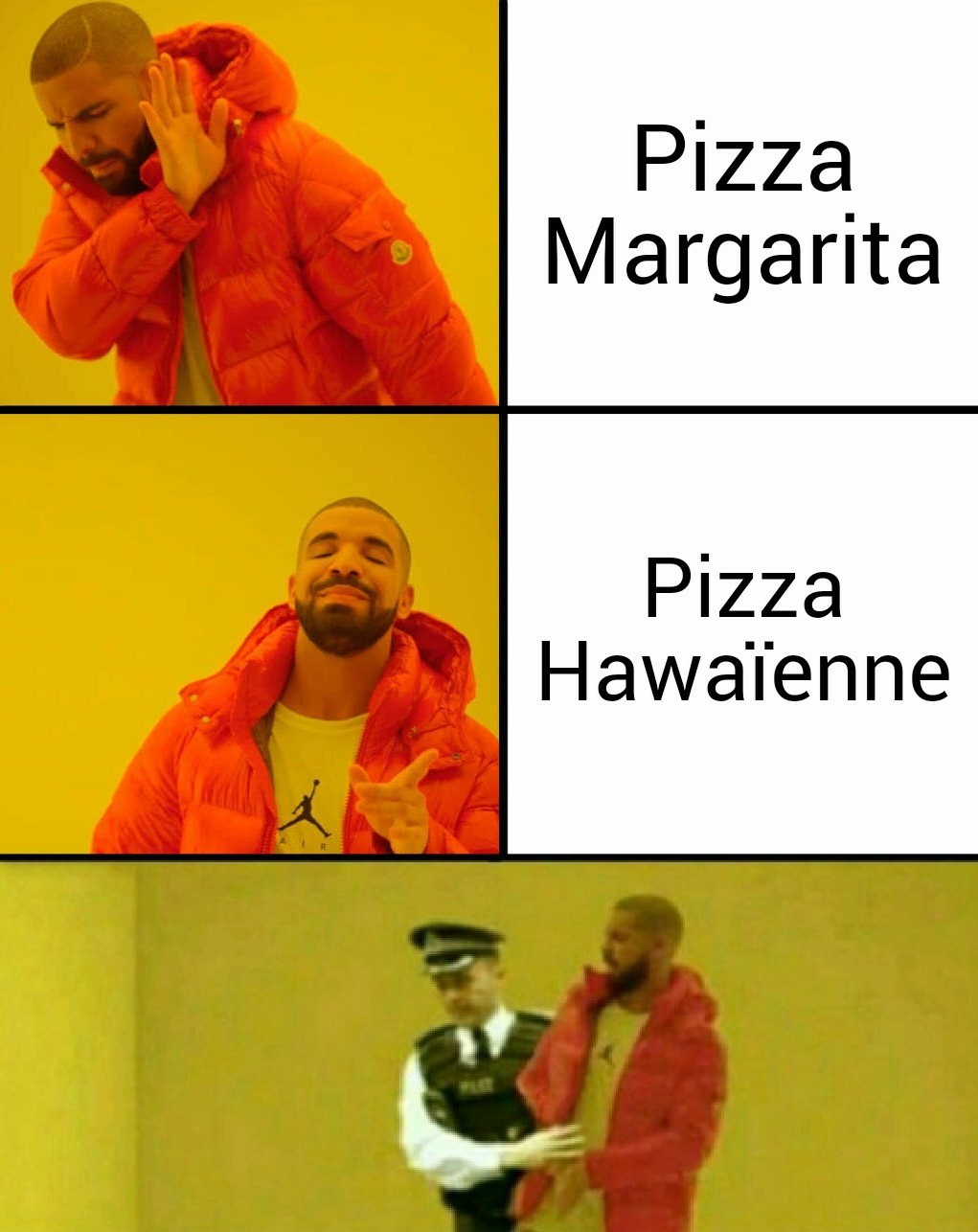 Les pizzas hawaïenne sont dégueulasses rien qu'au nom - meme