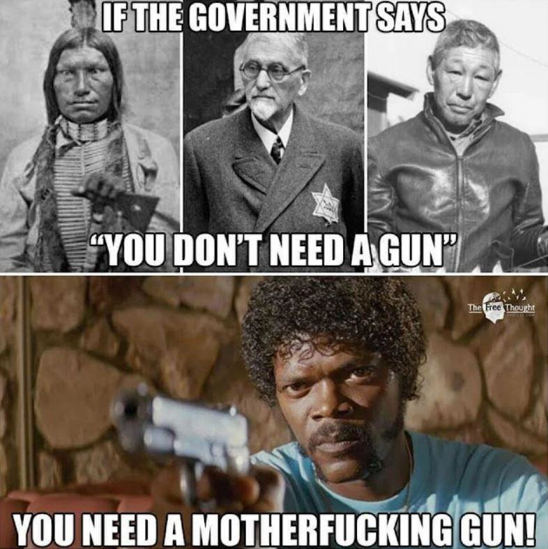 When the government tells you that you don't need a gun - meme