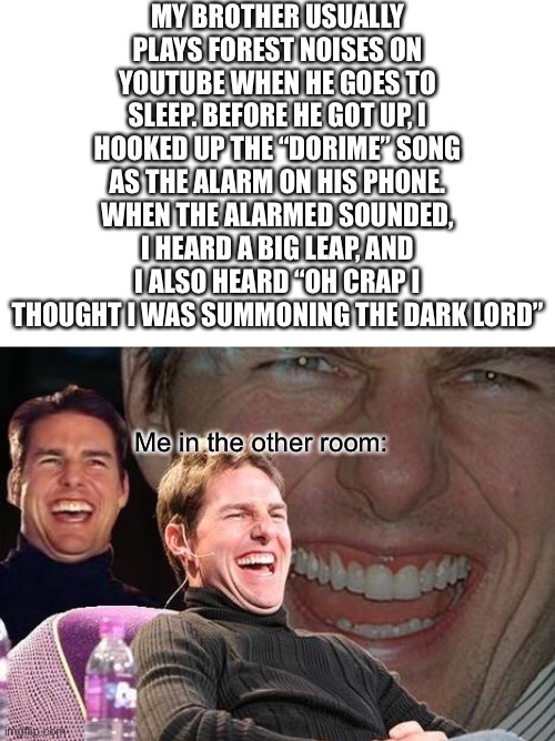 Bro laughing in the other room - meme