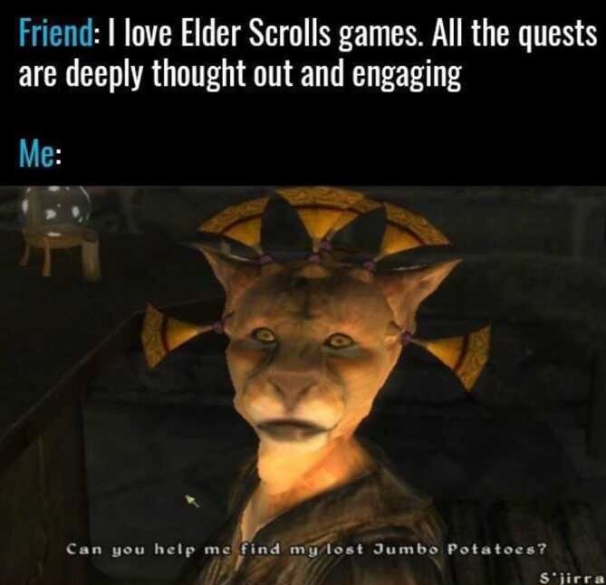 Favorite Elder Scrolls mission? - meme