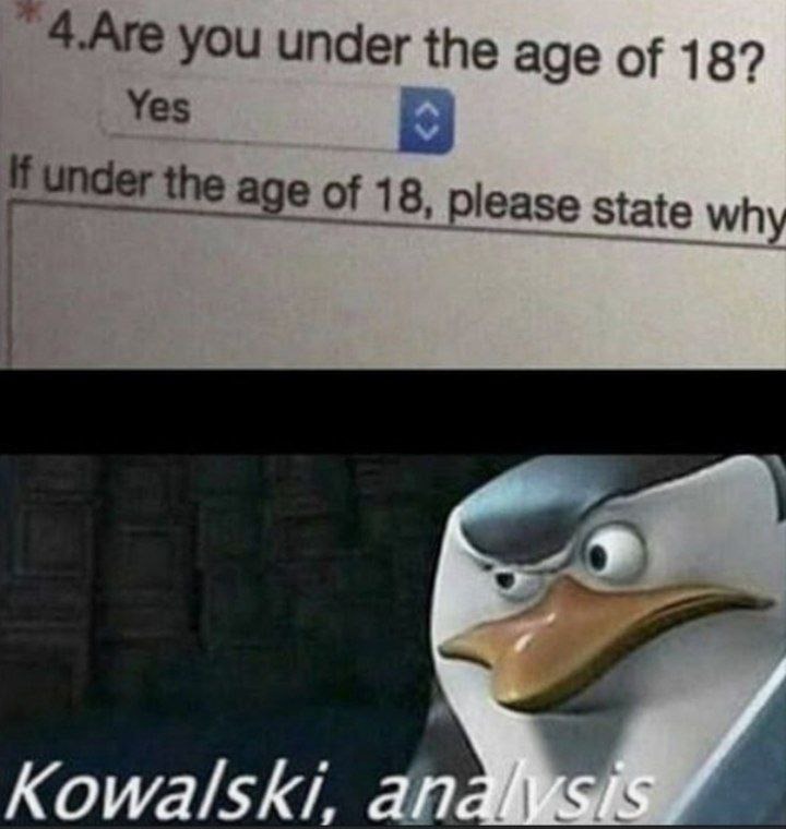 Under 18? Explain yourself, soldier - meme