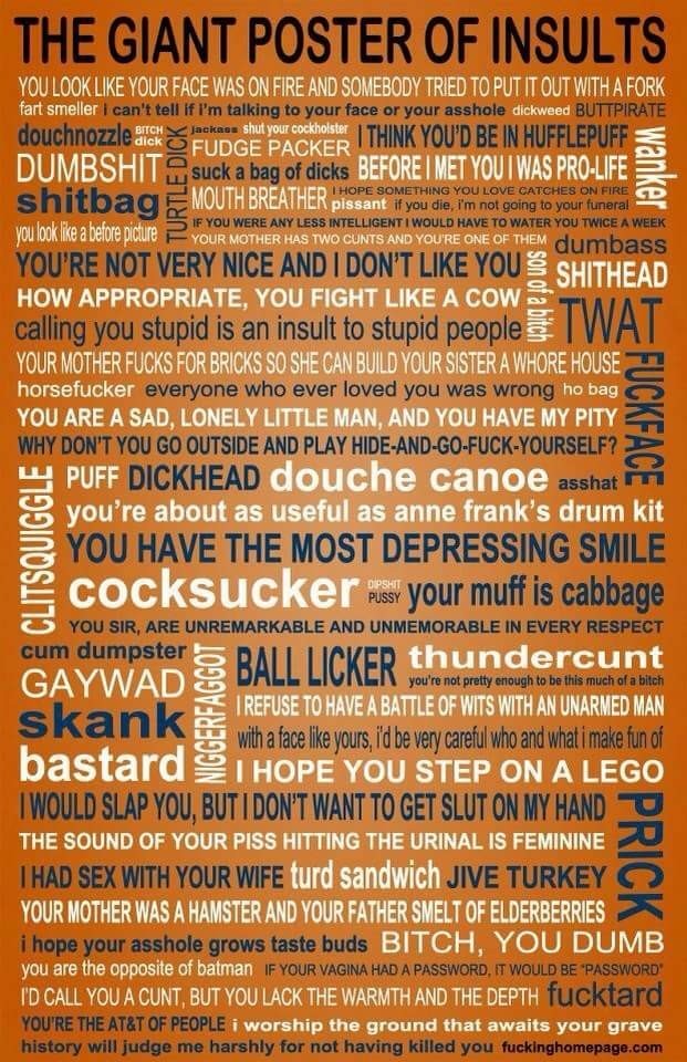 Big poster of insults - meme