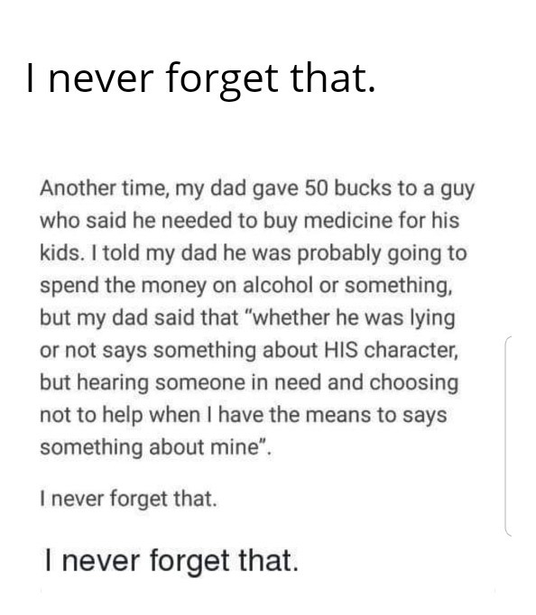 I never forget that. - meme