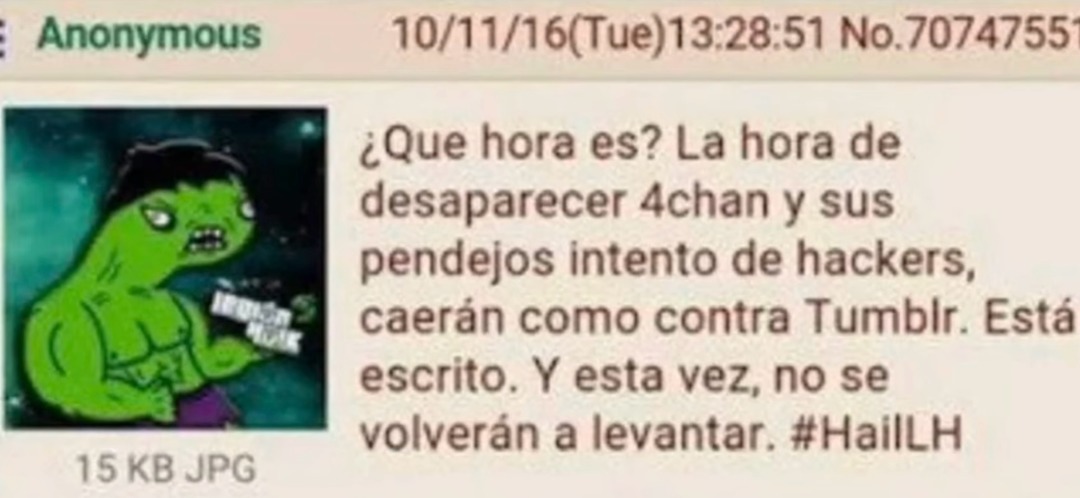 lo lograron (hubo hackeo a 4chan y el servicio de la web no está disponible) - meme