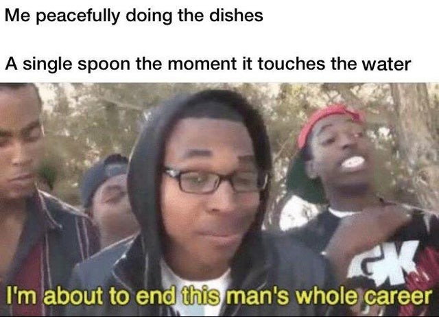 Spoons when doing the dishes - meme