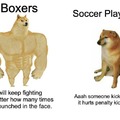 Boxers vs soccer players
