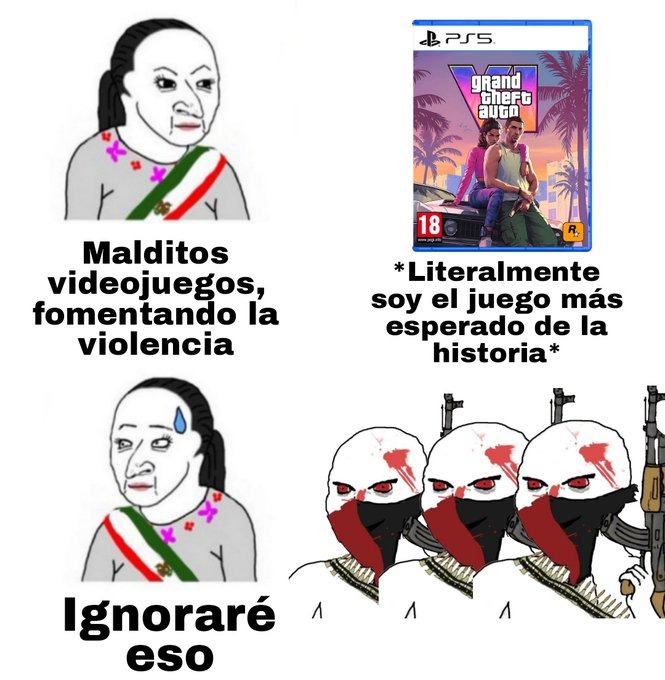 ahora ya ni saben con que culpar , prian , calderon , trump , ultraderecha y ahora los videojuegos - meme
