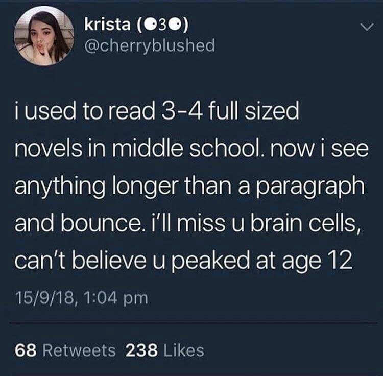 I never really read at all - meme