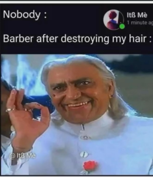 Destruction by barber - meme