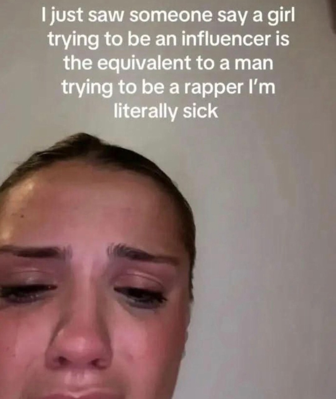 Influencer dreams compared to aspiring rappers - meme