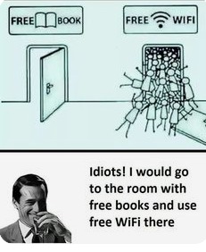 wifi vs books - meme