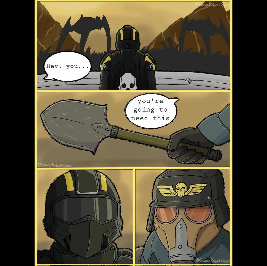 40K HellDiver, artist name in comic - meme