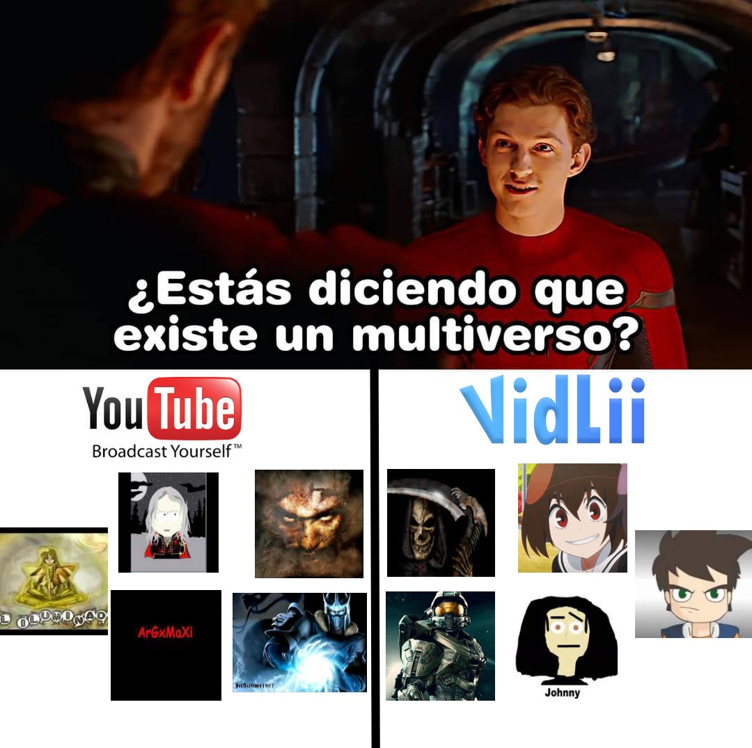 Multiverso YouTube vs VidLii - meme