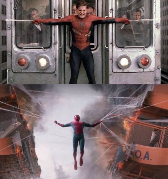 Tobey's looks better but we'll see - meme