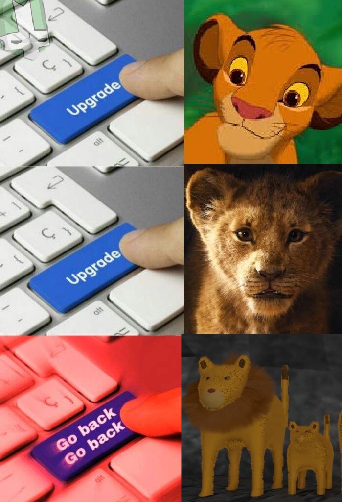 La ultima imagen es del video de the lion king 2019 fan trailer - meme
