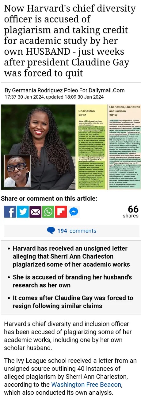 Harvard's chief diversity officer is accused of plagiarism too - meme