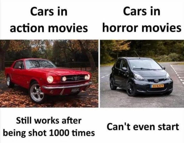 Cars in movies - meme